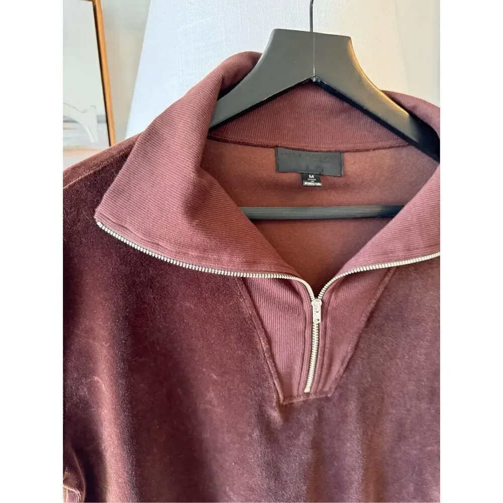 NILI LOTAN Bentley Quarter‎ Zip Sweatshirt Size Medium